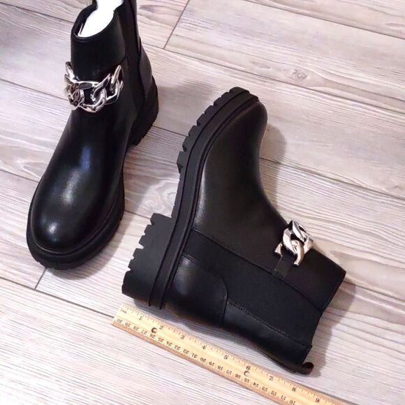 (C-2848) ZBY Womens Lug Sole Platform Ankle Boots Chelsea Sz 9.5 - Picture 4 of 9